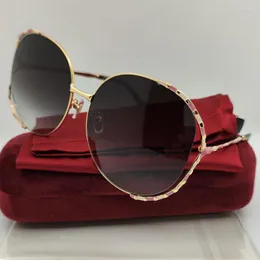 Sonnenbrille Big Frame Aesthetic LIGHTER Runde für Frauen Retro Pink Fashion Girl Gafas Brand Designer Shades Sun Glasses UV400