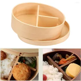 Juegos de vajilla Caja de almuerzo de madera Vajilla Picnic Cajas Bento Herramientas de cocina