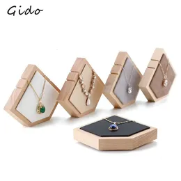 Jewelry Boxes Necklace Display Rack Special Vertical Pendant Holder Solid Wood Hanging Accessories Shelf 231117