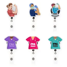 10 Pcs/Lot Custom Key Rings Medical Series Nurse Superhero CNA Nurse Scrub Life Badge Reel For Power Nurse Gift/Accessories