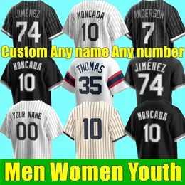 7 Tim Anderson Baseball Jersey White Eloy Jimenez Jose Abreu 88 Luis Robert Yoan Moncada Bo Jackson Lucas Giolito Yermin Mercede Keuchel Thomas