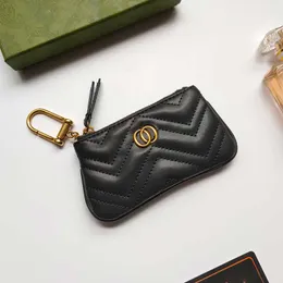 key pouch designer wallet women Zig Zag mini wallets high quality Change purse Bronze accessory key chain pouch Luxury coin purses with box