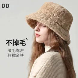 Szerokie brzegowe czapki wiadra moda naśladowanie kobiet imitacja królicza futra grils pluszowa koreańska wersja wszechstronna gruba rybak żeńska jesień zima 231116