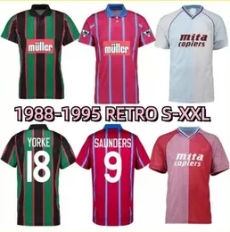 88 93 95 Villa Retro Soccer Jersey 1988 1993 1995 Aston McGrath Houghton Richardson Man Classic Vintage Football Shirt Saunders Yorke Ehiogu S-2xl