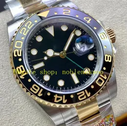 904L stalowe męskie zegarki Mężczyźni 18K żółta złota czarna tarcza 116713 Ceramiczna dwupięta bransoletka Sapphire Clean Cal.3186 Ruch Mechanical Sport Watch