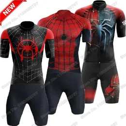 Cycling Jersey Sets Spider Cycling Clothing Cartoon Anime Comics Cycling Jersey Set Summer Men Road Bike Shirts Suit Bicycle Bib Shorts 231116