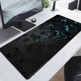 Mouse Pads Bilekleri Geometrik Mouse Pad Gamer Mousepads Büyük Oyun Mousepad XXL Mouse Mat Büyük Klavye Mat Hexagon Masa Pedini Bilgisayar Dizüstü Bilgisayar YQ231117