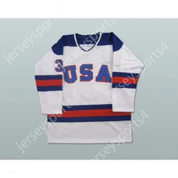 Custom 1980 Miracle on Ice Team USA Ken Morrow 3 Jersey New Top Sched S-M-L-XL-XXL-3XL-4XL-5XL-6XL