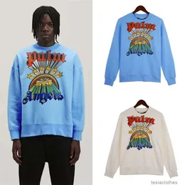 Tasarımcı Hoodie Erkek Sweatshirts Fashion Street Giyim Palmes Angel Angels Gökkuşağı Mektup Yıldız Baskı Başına Erkek Kadınların Gevşek Yuvarlak Boyun Süvari