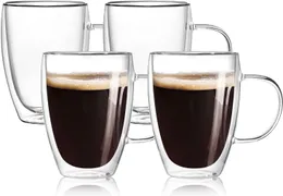 Te koppar transparent glas kaffekopp 4 storlek mjölk whisky te öl dubbel kreativ värmebeständig cocktail vodka vinmugg