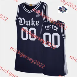 Custom Stitched Duke Basketball Jersey 2024 Final Four Patch, Navy