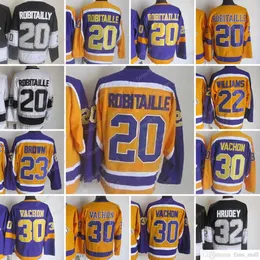Filme CCM Vintage Ice hockey''nHl'' 20 Luc Robitaille Jerseys costurados 30 Rogatien Vachon 32 Jonathan Quick 23 Dustin Brown 22 WILLIAMS Jersey