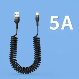 66W 5A Snabb laddning av USB Typ C -kabelbil USB -kabel för Samsung Xiaomi Redmi Honor Telefonladdningsdatakabel