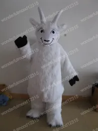 Leistung Weiße Ziege Maskottchen Kostüme Cartoon Karneval Hallowen Geschenke Unisex Ausgefallene Spiele Outfit Urlaub Außenwerbung Outfit Anzug