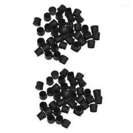 Banyo paspaslar 80 PCS Siyah Kauçuk Sandalye Masa Ayakları Boru Tüp Tüp Boru Kapakları 14mm