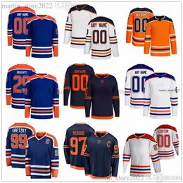 Jerseys de hóquei costurado 97 Connor McDavid 29 Leon Draisaitl 91 Evander Kane 14 Ekholm 71 Ryan McLeod 93 Ryan Nugent-Hopkins 86 Philip Broberg 73 Vincent Desharnais