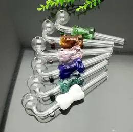 Pfeife Mini Shisha Glas Bongs Bunte Metallform Heiße verkaufende mittlere farbige Schönheit langer gebogener Glastopfgekrümmter Topf