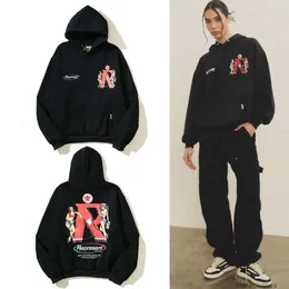 Designer hoodie herrar tröjor mode streetwear rep 23ss dropp 2 motorcykel tjej tryckt hoodie lös casual high street hoodie