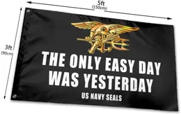 Tek kolay gün dün ABD Navy Seals bayrak 3x5ft 100d polyester açık veya kapalı kulüp dijital baskı bayrağı ve bayraklar w3814924