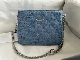 10A Ayna Kalitesi Tasarımcı Omuz Çantası Denim Crossbody Bag Kadın Vücut Çanta Resmi İthal Fransız Moda Zinciri Çantası Kutu