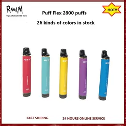 Puff Flex 2800 Puffs Cigarette 2% 5% Disposable Vape Pens Hits Ecigar Vapor Device Battery Kit eCigs Vapes Pen VS MINI BAR OEM HOT Sample cigar