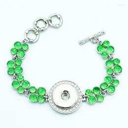 Charm Bracelets Fashion Charming Strass Snap Armband Armreif 22cm Fit 18MM Buttons Schmuck Großhandel SG0167