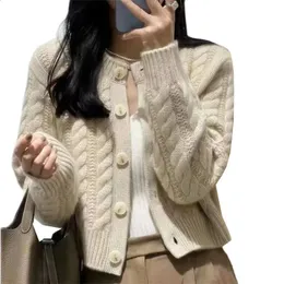 Womens Sweaters Fashion Sweater Coat Women Autumn Long Sleeve Solid Color Singlebreasted Loose Knitted Cardigan Female Casual Short Tops 231116