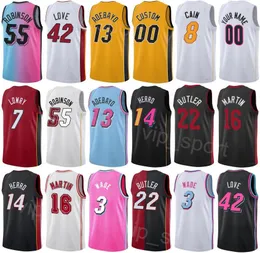 Print Men Woman City Basketball Robinson Jersey 25 Josh Richardson 0 Jaime Jaquez Jr 11 Haywood Highsmith 24 Kevin Love 42 Jamal Cain 8 Dru Smith 9 Earned Breathable