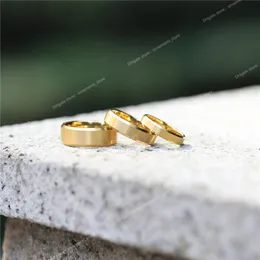 Złota platowana obrączka dla kobiet o szerokości 2/4/6/8 mm szczotkowana bzdury Tungsten Pierścień luksusowa biżuteria rocznicowa na parę prezent biżuterii mody Tungsten Gold Biżuteria