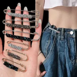 Pins Brooches Fashion Crystal Waist Buckle Fixed Str Charm Safety Pin Brooch Anti Fall Sweater Cardigan Clip Chain Pearls Brooches JewelryL231117