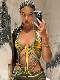 Canotte da donna Camis BOOFEENAA Cut Out Asimmetrico Halter Top Trashy Y2k Streetwear Canotta sexy Canotta da donna Rave Festival Abiti C85-CZ10 T230417