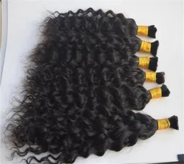 編組のためのブラジルの人間の髪の毛自然波スタイルは横糸なし濡れて波状の編み髪の水93959514187331