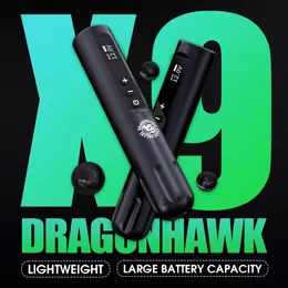 DragonHawk X9ワイヤレスタトゥーペン3400MAHバッテリープロフェッショナルロータリーモーターマシンWQP-205