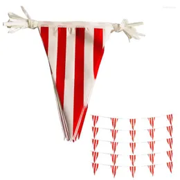 Party Decoration Carnival Circus Pennant Banner Red and White Bunting Flagg randiga triangelflaggor för