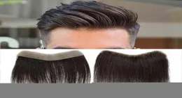 Front Men Toupee 100 Human Hair Piece For Men V Style Front Toupee Wig Remy Hair With Thin Skin Base Natural Hairline Toupee H22046312942
