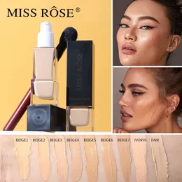 Foundation Miss Rose Liquid Foundation 메이크업 높은 커버리지 메이크업베이스 지속적인 얼굴 컨실러 방수 재단 BB 크림 231116