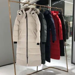 Designer luxe dames parka's met capuchon en borduurwerk Letter ganzendons jas Outdoor dames lange winter dikke warme jas