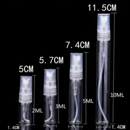 2ml/3ml/5ml/10mlミニリフォイルスプレー香水ボトルガラス旅行空のアトマイザーボトル化粧品包装コンテナ卸売