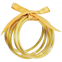 Bangle 5pcs/مجموعة أساور مملوءة بريق- سوار السيليكون الناعم أساور الأزياء الفاتنة فكرة للنساء الفتيات