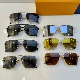 Designers de haute qualité 1: 1 lunettes de soleil à monture carrée en métal pilote avec surface imprimée lunettes de soleil dégradées luxueuses pour hommes et femmes Z1986U pour les vacances de loisirs