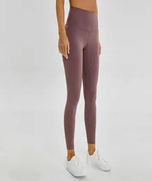 Nagie materiały Kobiety do Yoga Pants L85 Solid Color Sports Gym Zużycie Legginsy o wysokiej talii elastyczna fitness dama