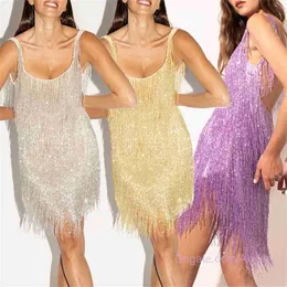 New Fashion Women Prom Dress Sleeveless Sling Sequin Mini Sexy Evening Party Club Skirt Dresses For Ladies And Womens