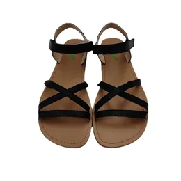 Sandals Tipsietoes Summer Crossed Barefoot Leather Flat For Women Shoes With MInimalist Soft Sole 230417