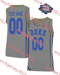 Custom Stitched Duke Basketball Jersey 2024 Final Four Patch