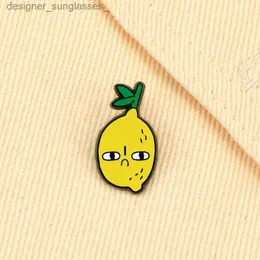 Pins Brooches New Cartoon Angry Lemon Enamel Pin High Quality Plant Brooch Women Men Lel Pin Badges Accessories Jewelry Gift for FriendL231117