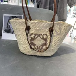 Fashion Designer Bag Brand Straw Braided Basket Bag Big Vine Women's Shoulder Bag Large Handle Handmade Handbag Summer Beach Bag Tote Purse