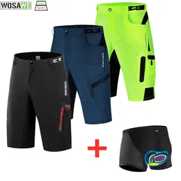 شورتات ركوب الدراجات Wosawe Mtb Shorts Mountain Bike قصيرة أعلى جودة الدراجة الترابية القصيرة البحرية الأزرق ركوب الدراجات في الصيف التنفس 230417