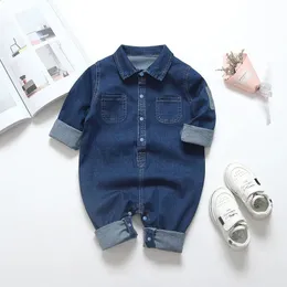 Rompers IENENS Baby born Jumpsuits Clothes Denim s 0 18 Months Boy Girl Soft Suits Kids 231116