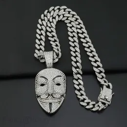 Stora knappar krigare mask hängande olja droppande diamantlegering hip-hop trendig manlig halsband druzy hip hop smycken ädelsten hängen