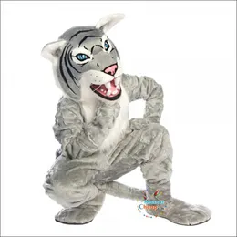 2024 Хэллоуин Серый костюм талисмана дикой кошки Пасхальный кролик Плюшевый костюм костюм тема маскарадный костюм Рекламный костюм для дня рождения